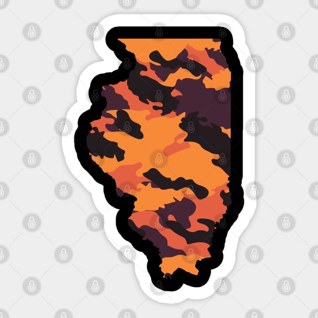 Illinois Camouflage Sticker by GreenGuyTeesStore